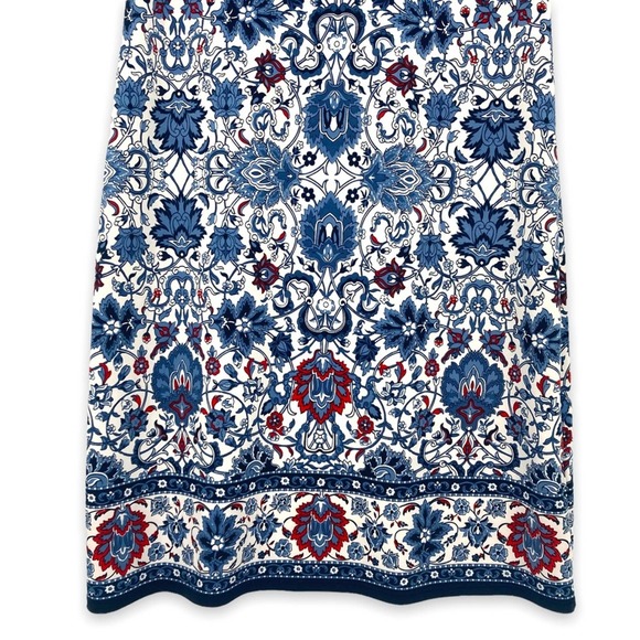 Max Studio Size Small Floral Print Boatneck Half Sleeve Jersey Shift Dress - Picture 3 of 8